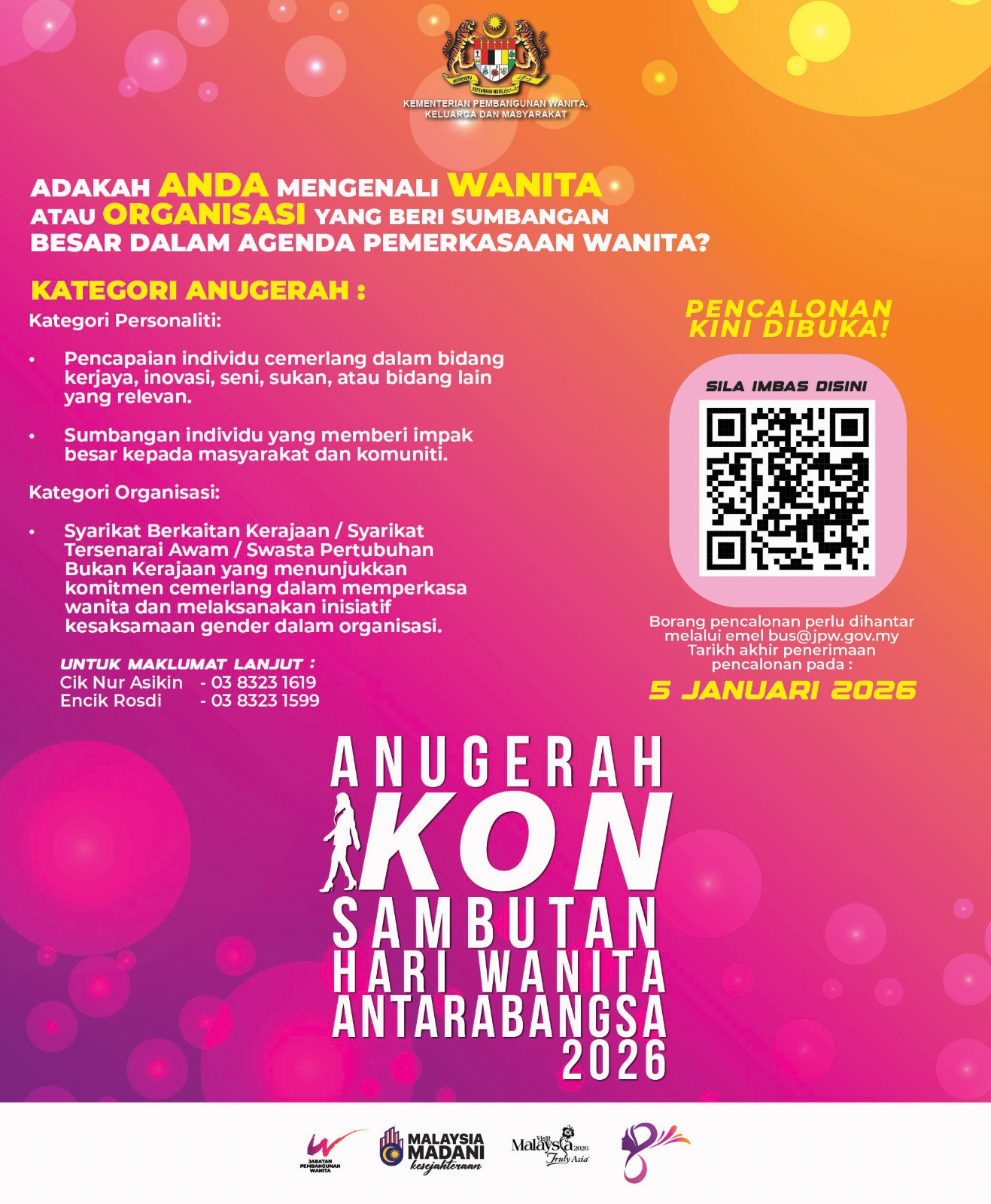 Pencarian Anugerah IKON Sambutan Hari Wanita Antarabangsa 2026